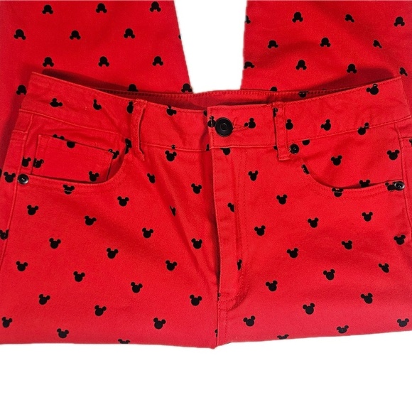 Disney x Forever 21 Pants Womens Medium Red Mickey Mouse Stylish Fashion Apparel - Picture 4 of 10